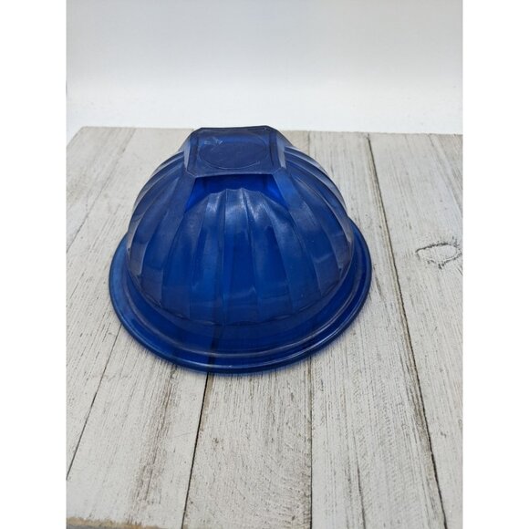 Vintage 6" by 2 3/4" Ribbed Cobalt Blue Mixing Bowl - Picture 6 of 7